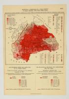 cca 1919-1920 Románok a Kárpátok és a Tisza között, 2 térkép egy lapon, lépték nélkül, 31,5×22 cm