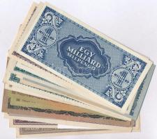 1945-1946. 20db-os inflációs bankjegy gyűjtemény, benne: 1945. 50P + 1945. 100P vízjeles papíron, &q...