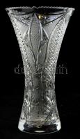 Ólomkristály váza, metszett, hibátlan, m: 25 cm