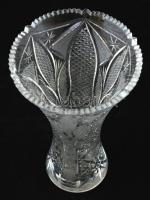 Ólomkristály váza, metszett, hibátlan, m: 25 cm