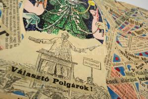 1919-1921 Schima Bandi (1882-1959): A magyar szavazó. Politikai karikatúra.  Nagyméretű grafika és k...