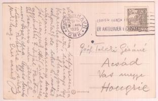 1935 Teleki Pál későbbi miniszterelnök saját kézzel írt sorai menyének Dániából küldött levelezőlapo...