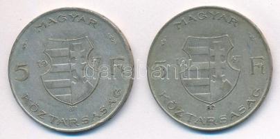 1947. 5Ft Ag "Kossuth" (2x) T:2- kis ph