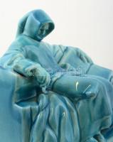 Zsolnay Anonymus, alap mázas porcelán, jelzés nélkül, karcolásokkal, 22×16 cm, m:19 cm