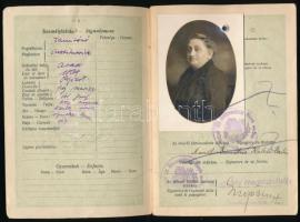 1926 Fényképes magyar útlevél számos bejegyzéssel