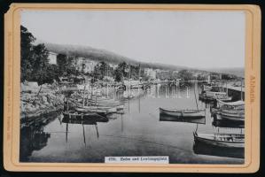 cca 1900 Abbazia, Kikötő , keményhátú fotó, 10x14 cm / Opatija, port, vintage photo, 10x14 cm