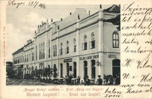 Lugos, Lugoj; Magyar Királyi Szálloda, étterem, kávéház, Auspitz Adolf kiadása, / hotel, restaurant, coffee house (EK)