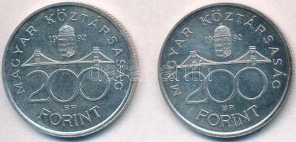 1992. 200Ft Ag "MNB" (2x) T:2