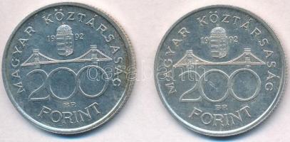 1992. 200Ft Ag "MNB" (2x) T:2