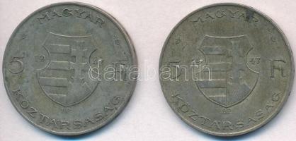 1947. 5Ft Ag "Kossuth" (2x) T:2- ph., patina