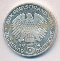 NSZK 1974F 5M Ag "25 éves az Alkotmány" T:2 fo.
FRG 1974F 5 Mark Ag "25th Anniversar...