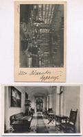 5 db RÉGI kastély belsőt ábrázoló képeslap vegyes minőségben, Radvány kastély szálló, Palásthy kasté...