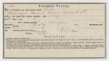 1846-1865 Kis okmány tétel: nyugták, feladási vevény, váltó