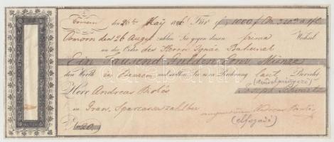 1846-1865 Kis okmány tétel: nyugták, feladási vevény, váltó