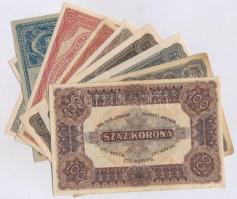 1920. Korona sor, benne: 20f + 50f + 1K + 2K "2aa" + 2K "2ab" sorszám előtt csil...
