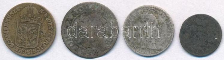 4db vegyes rossz minőségű külföldi ezüstpénz tétel, közte Ausztria 1849A 6kr Ag T:3,3-,4 patina, eny...