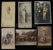 cca 1860-1910 12 db vegyes fotó, közte szépen fotografált keményhátú képek, esküvői fotók