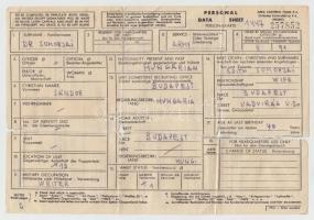 cca 1945 Amerikai elbocsátólevél magyar hadifogoly részére