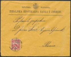 1910 Zágrábi jelzálogbank pecsétbélyege levélen