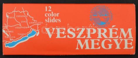 Veszprém megye látnivalói, 12 db színes dia, tokban, 5x5 cm