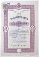 Ausztria / Bécs 1897. "3 1/2%-os Állami Nyugdíjkötvény" kötvény 200K-ról, szárazpecséttel ...