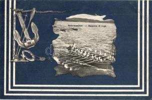 Rudermanöver / Osztrák-magyar haditengerészet, csónak / K. u. K. Navy, boat, anchor, G. Fano (EK)