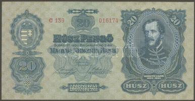 1930. 20P T:II + csak egyszer hajtott, törés nélkül tiszta.