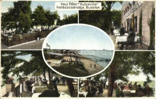 Budapest XXII. Budafok, Paul Péter Kutyavilla halászcsárdája, strandfürdő (kopott sarkak / worn corners)