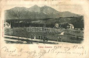 Tátralomnic, Tatranska Lomnica; hegy, látkép, Julius Kuszmann kiadása / mountain, general view (b)