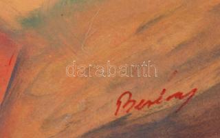 Berény jelzéssel: Csendélet. Tempera, papír, gyűrött,  45×35 cm