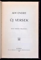 Ady Endre: Új versek. Nagy Sándor címlapjával. Első kiadás!. Bp. 1906. Pallas. 127 l. Korabeli félvászon-kötésben. Ritka!