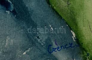 Czencz jelzéssel: Női portré. Akvarell, papír, 50×34 cm