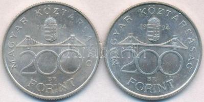 1994. 200Ft Ag "Deák" (2x) T:2