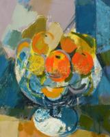Gulyás Dénes (1927-2003): Gyümölcs csendélet. Olaj, farost, jelzett, keretben, 80×60 cm