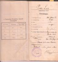 1926 Reálgimnáziumi bizonyítvány izraelita elemi népiskolából átvett tanuló részére, ideiglenes gyámja, Horner Emil (1864-1943) tábornok, később hadbiztos vezérőrnagy aláírásával