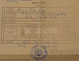 cca 1940-1945 Vegyes katonai okmány tétel: meghívó, tábori lap, szolgálati jegy, stb., összesen 17 d...