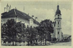 Szepesbéla, Spisska Bela; Hotel Béla Szálloda, templom, Lichtig / hotel, church (EK)
