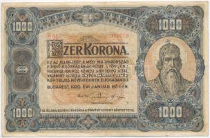 1920. 1000K "Orell Füssli Zürich" T:III szép papír Adamo K36