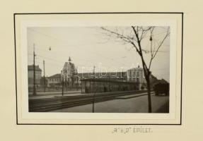 1955 A Vásárcsarnok Csepelen, környezettanulmány, diplomaterv, tervrajzzal, 11 db fotóval, 9x14 cm