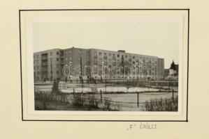 1955 A Vásárcsarnok Csepelen, környezettanulmány, diplomaterv, tervrajzzal, 11 db fotóval, 9x14 cm