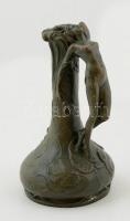 Szecessziós stílusú bronz váza, jelzés nélkül, m:18 cm