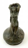 Szecessziós stílusú bronz váza, jelzés nélkül, m:18 cm