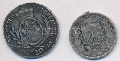 Vegyes: Német Államok / Bajorország 1805. 20kr Ag "IV. Miksa" korábban gombbá alakítva + M...