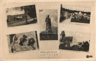 Riga, Bralu kapi Riga / Brothers Cemetery, WWI military cemetery, national monument (worn corners)