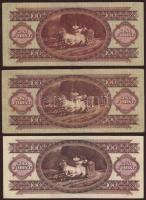 1949. 100Ft(4x) T:II/III + 1962. 10Ft T:II + 1975. 50Ft T:I- + 1995. 100Ft T:II- összesen 7db