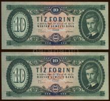 1969. 10Ft(2x) kevés ugrású sorszámokkal T:I