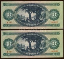 1969. 10Ft(2x) kevés ugrású sorszámokkal T:I