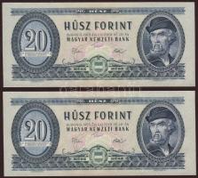 1975. 20Ft(2x) egymásutáni sorszámokkal T:I