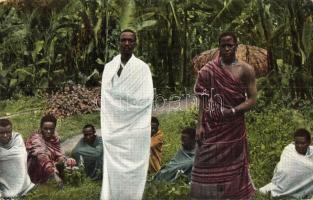 Häuptling Nkulelo und Schangali mit ihren Altesten in Madschame, Deutsch-Ost-Afrika / German East African folklore,