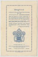 1931 Meghívó a Szent József Egyházközség 221. sz. Anonymus cserkészcsapatának műsoros estélyére